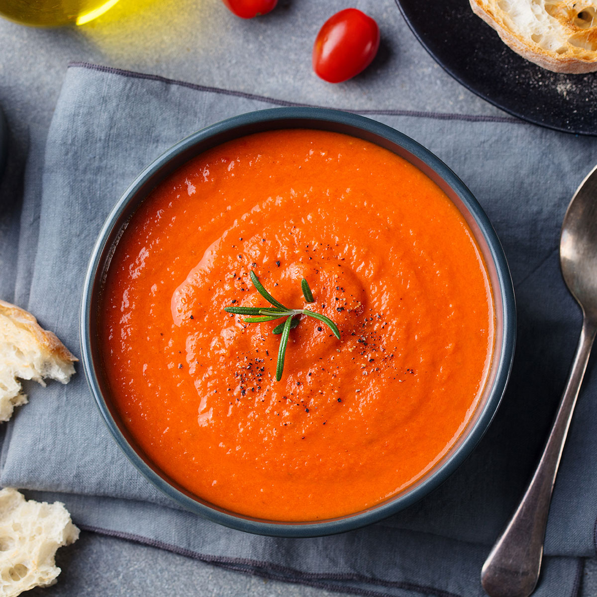 Zuppa Di Pomodori Freschi Acqua Di Cocco